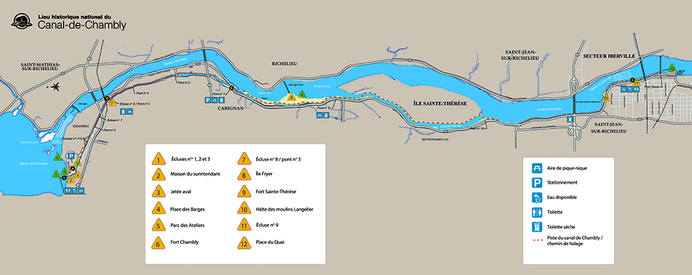 carte du canal de Chambly